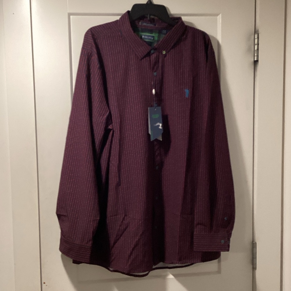 NWT William Murray Golf Size XXL Long Sleeve Button Down Golf‎ Shirt